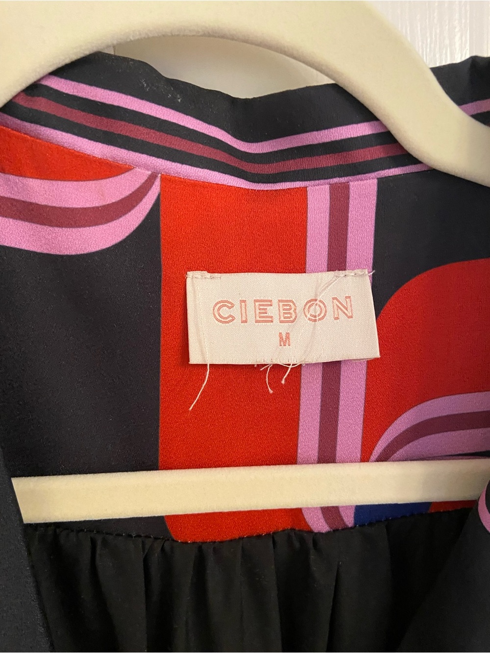 Ciebon Vibrant Red & Black Printed Midi Shirt Dress - Picture 3 of 5